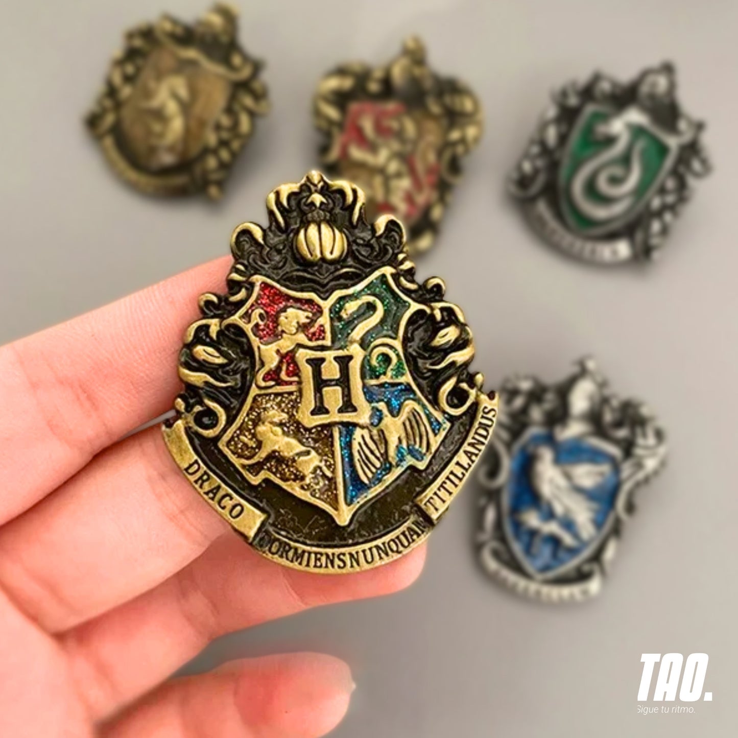 Pin insignia de Harry Potter.