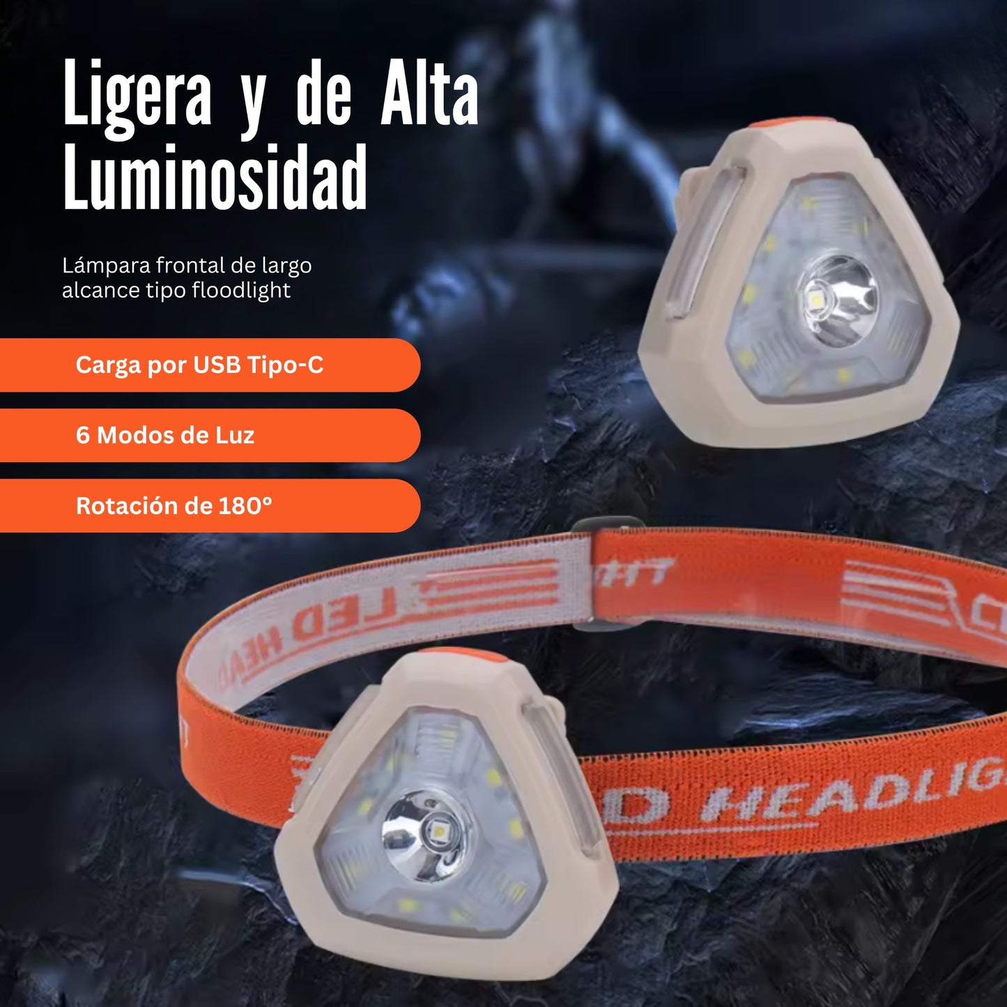 Linterna frontal.