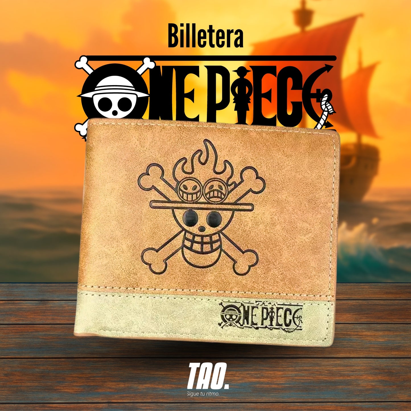 Billetera de Onepiece Café Llamas