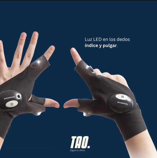 Guantes con iluminación led.