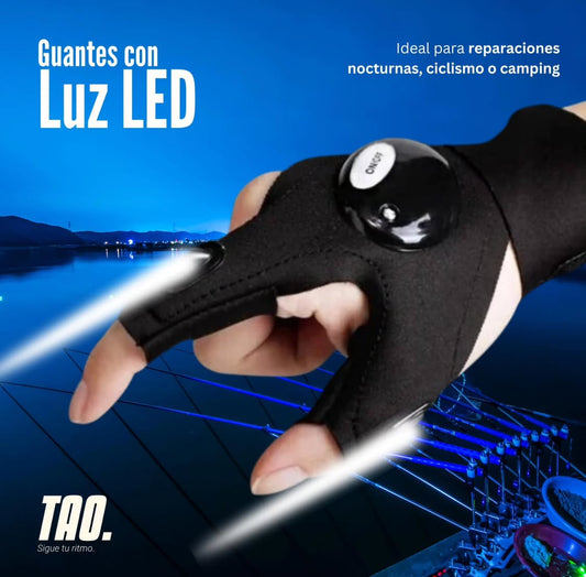 Guantes con iluminación led.
