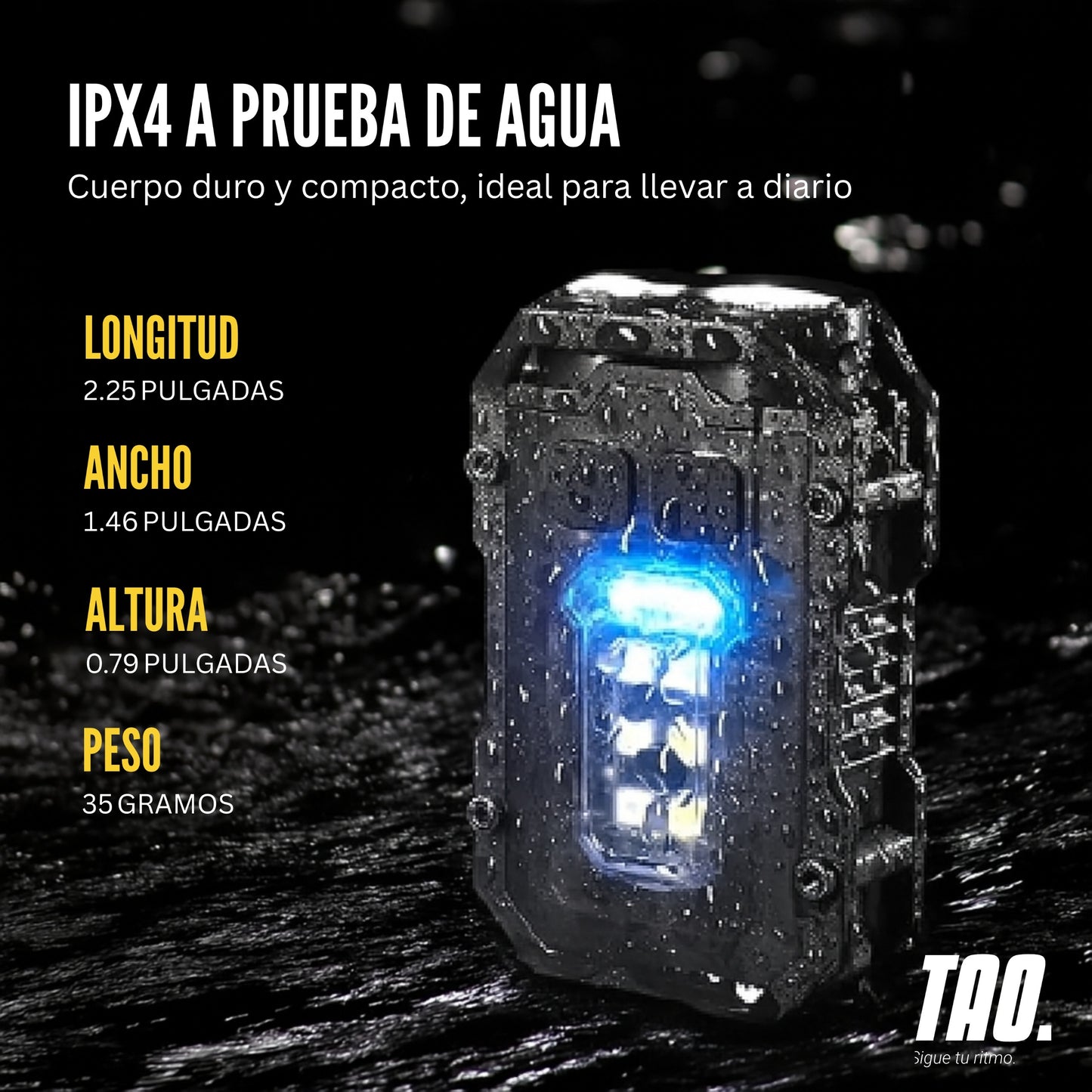 Linterna de bolsillo con clip y llavero