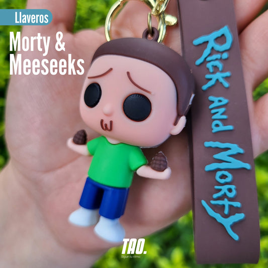 Llaveros de Morty y Meeseeks.