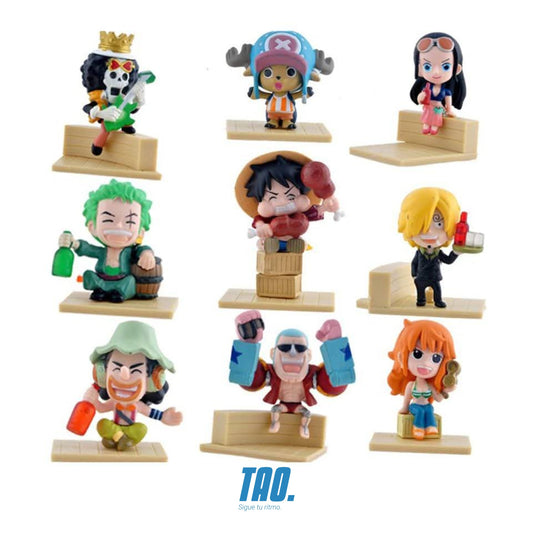 Set de figuras one piece llaveros